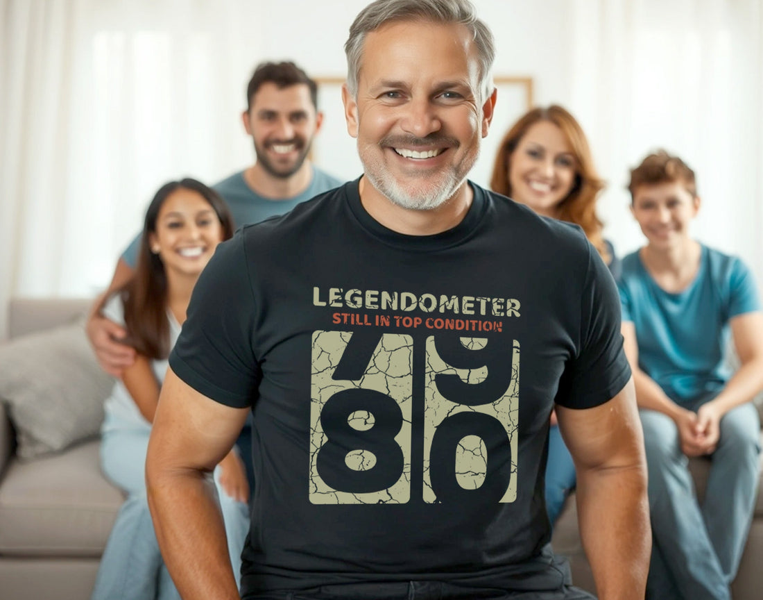 Legendometer 80th Birthday Gift T-Shirt – The Perfect 80 Anniversary Birthday Gift! 🎉