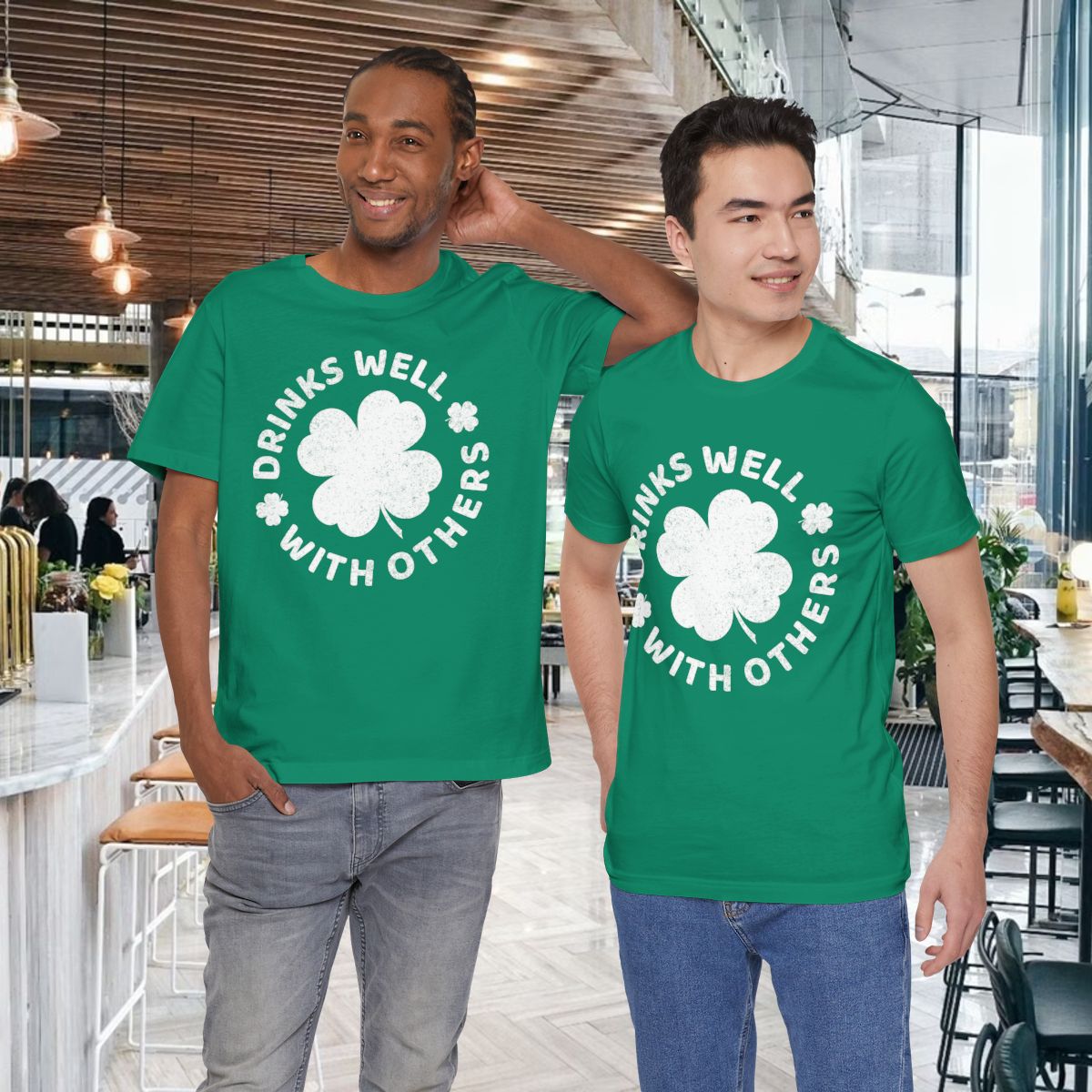 Drinks Well With Others T-Shirt, Funny Beer & Party TShirt, St. Patrick’s Day Drinking Tee