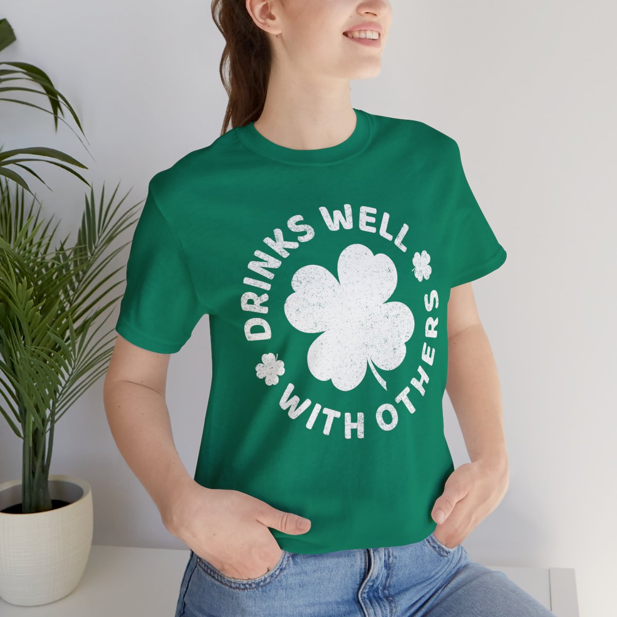 Drinks Well With Others T-Shirt, Funny Beer & Party TShirt, St. Patrick’s Day Drinking Tee