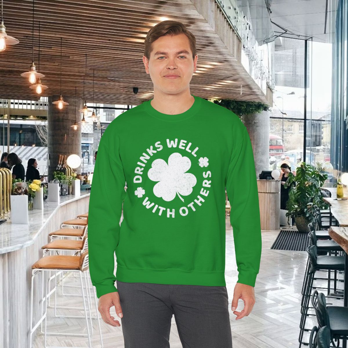 Drinks Well With Others T-Shirt, Funny Beer & Party TShirt, St. Patrick’s Day Drinking Tee