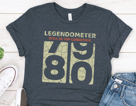 80th Birthday Shirt for Men and Women Legendometer 80 Sweatshirt