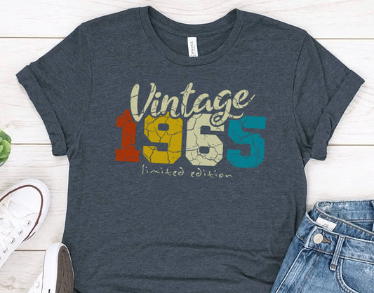 Vintage 1965 Limited Edition T-Shirt for Him - Birthday Gift Sweatshirt for Women & Men