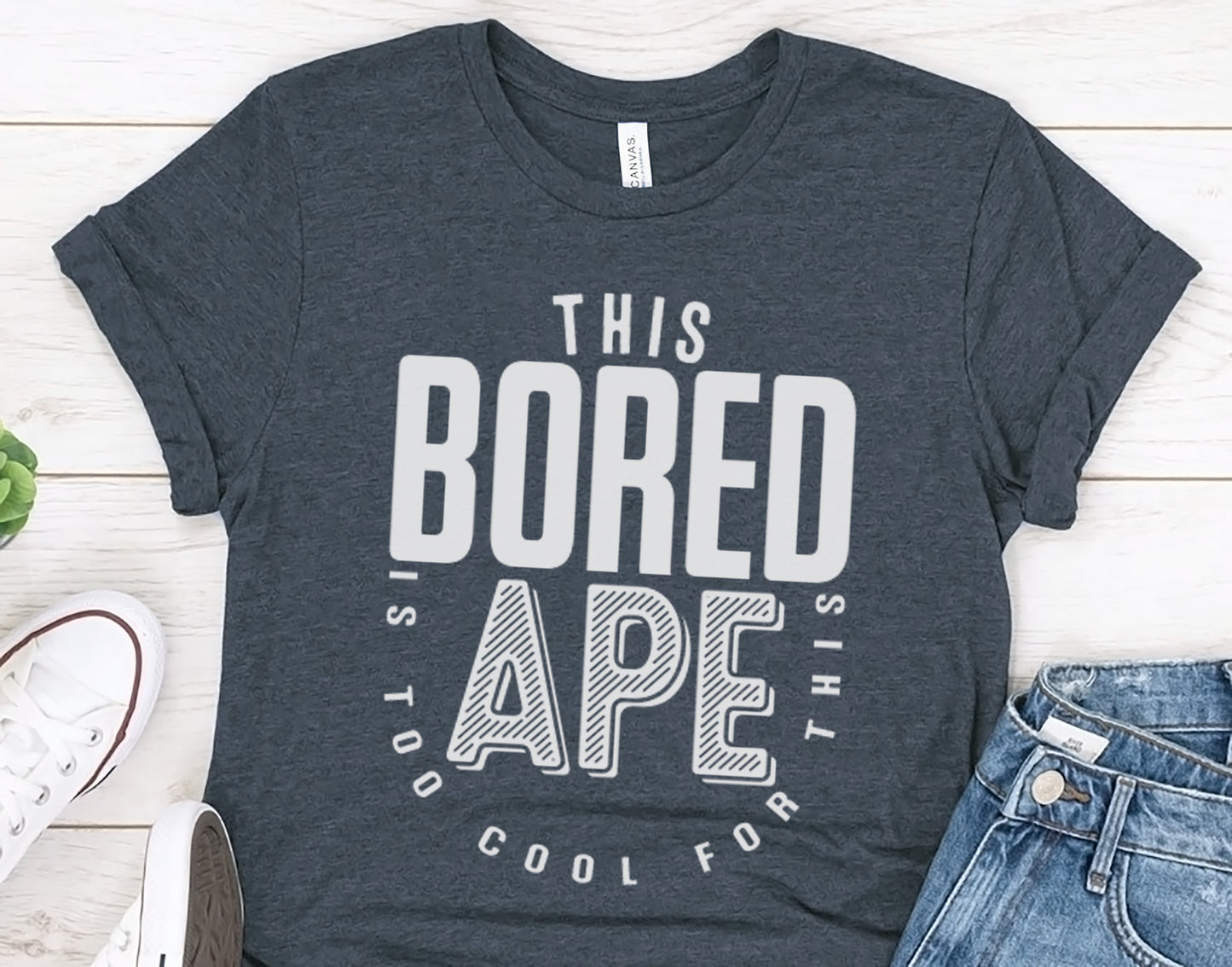 This Bored Ape Is Too Cool for This T-Shirt – Sarcastic Saying Shirt, Humorous Ape Tee, Crypto Lover Gift