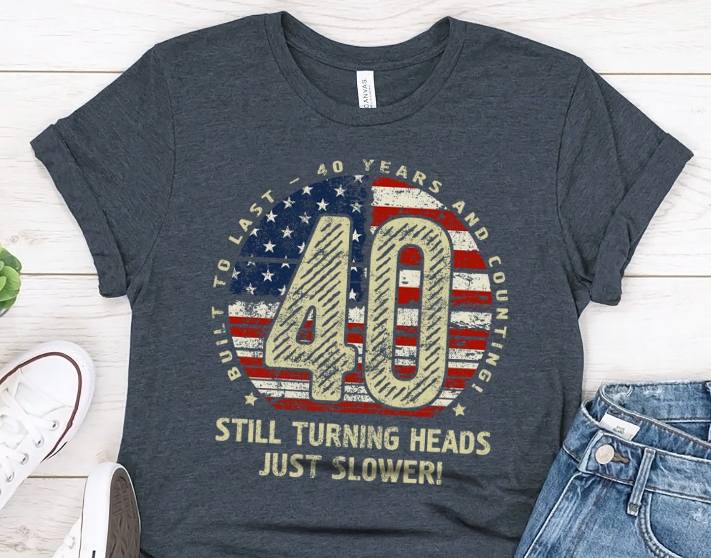 40th Birthday Gift T-Shirt for Husband or Wife, Turning 40 Years TShirt for Men or Women 012