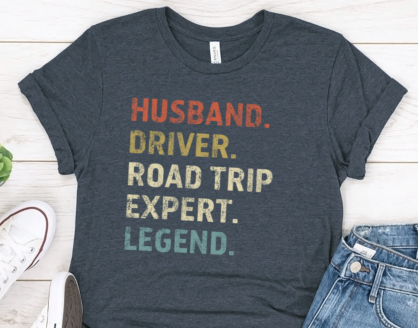 Husband. Driver. Road Trip Expert. Legend. – Funny Travel T-Shirt for Men