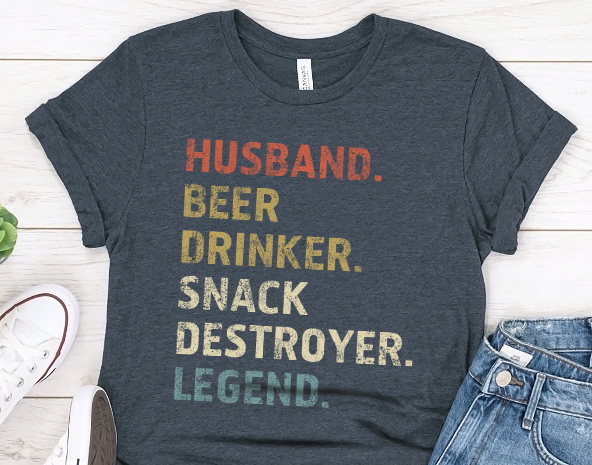 Husband. Beer Drinker. Snack Destroyer. Legend. Funny Drinking T-Shirt