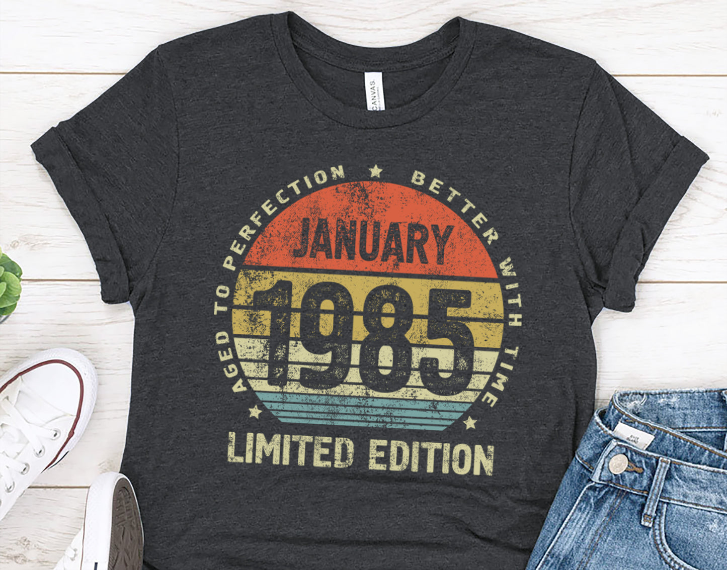 January 1985 birthday Gift t-shirt for Men or Women, 40 Anniversary Tee, Made in 1985 Party Shirt, Better with Time