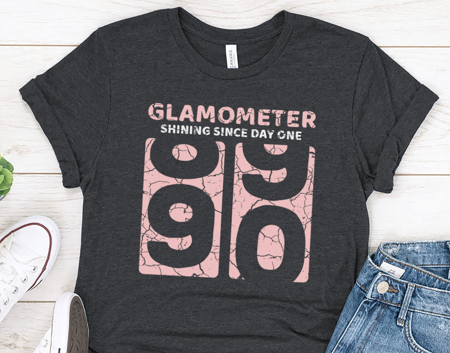 90th Birthday Gift Shirt for Women, Funny Glamometer 90 Sweatshirt