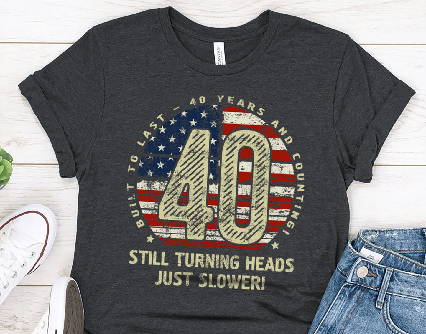 40th Birthday Gift T-Shirt for Husband or Wife, Turning 40 Years TShirt for Men or Women 012