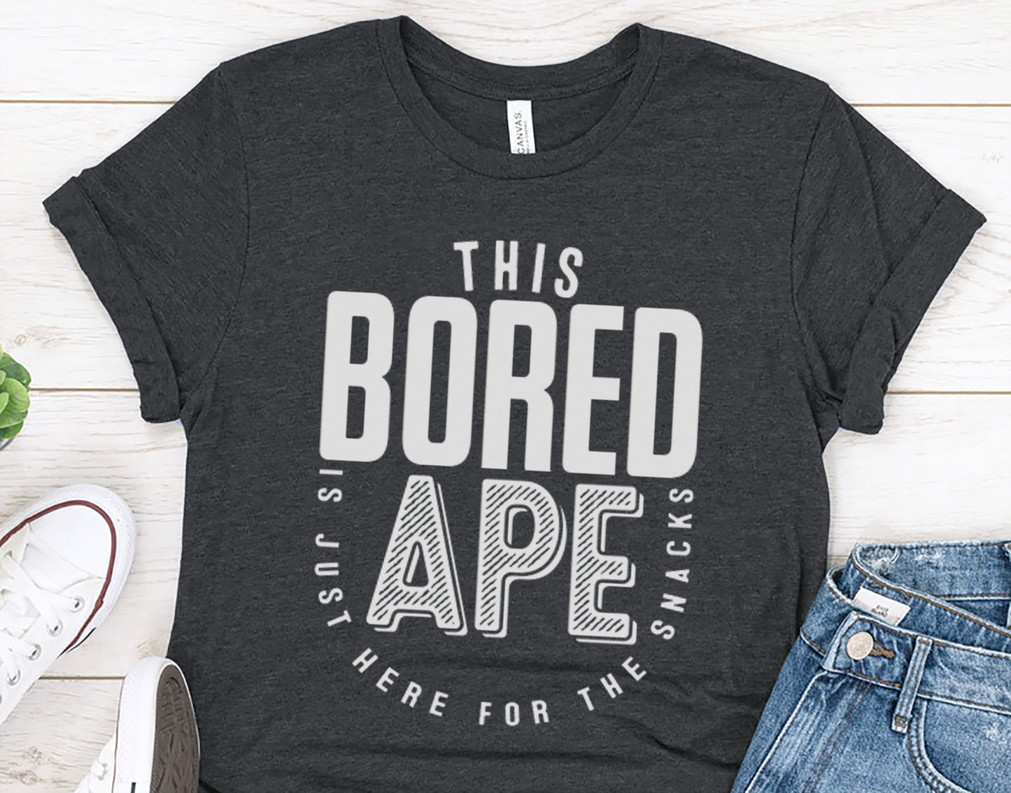 This Bored Ape Is Just Here for the Snacks T-Shirt – Sarcastic Saying Shirt, Humorous Ape T-Shirt, Crypto Lover Gift