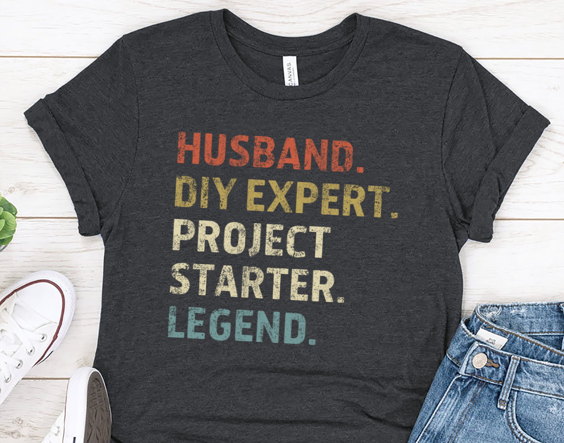 Husband. DIY Expert. Project Starter. Legend. Funny Handyman T-Shirt