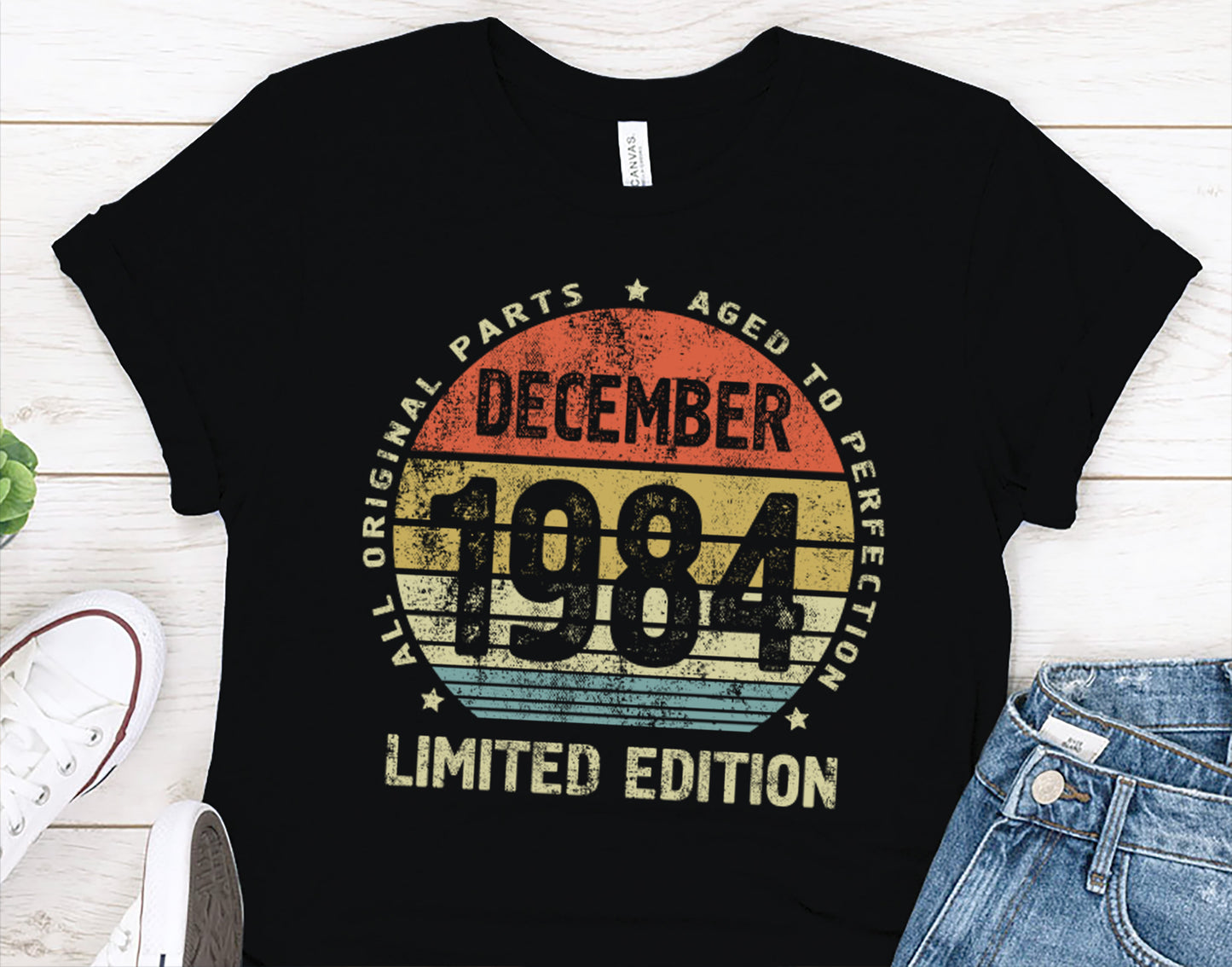 December 1984 birthday Gift t-shirt for Men or Women, 40 Anniversary Tee, Made in 1984 Party Shirt, Aged to Perfection