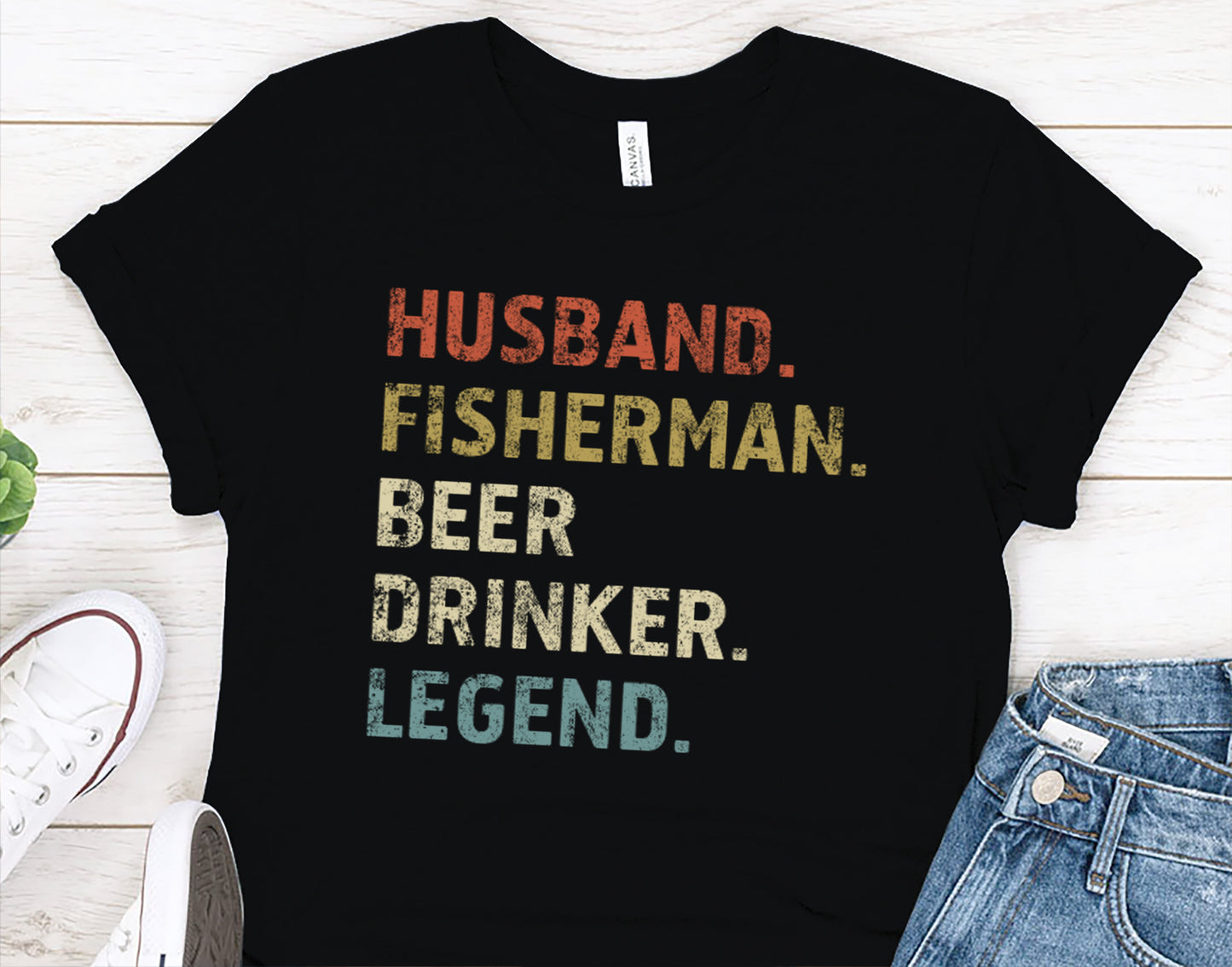 Husband. Fisherman. Beer Drinker. Legend. – Funny Fishing T-Shirt for Men