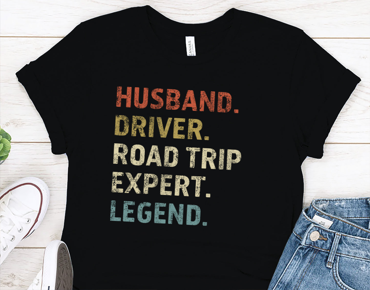 Husband. Driver. Road Trip Expert. Legend. – Funny Travel T-Shirt for Men