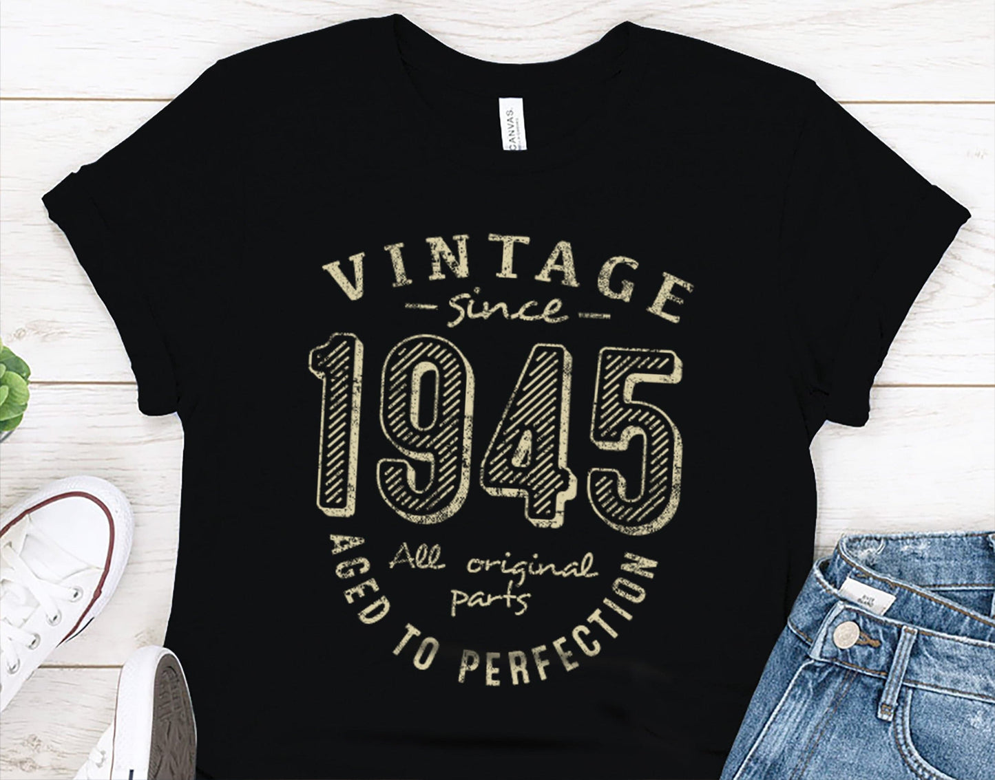 Vintage 1945 Birthday Shirt - Unique 80 Years Old Gift for Men & Women