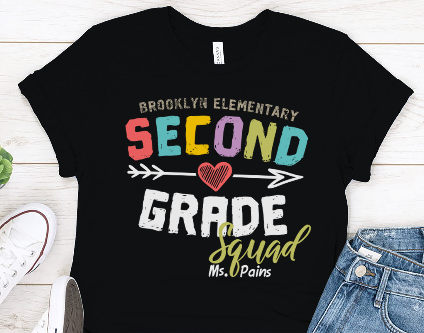 Personalized Second Grade Squad T-shirt - Teacher Crew Gift Shirt