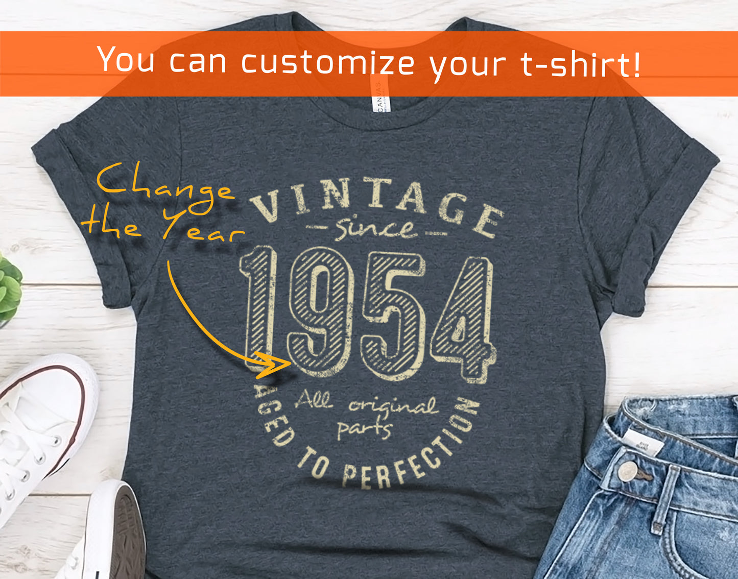 Vintage since 1954 birthday gift t-shirt for men or women, Aged to Perfection