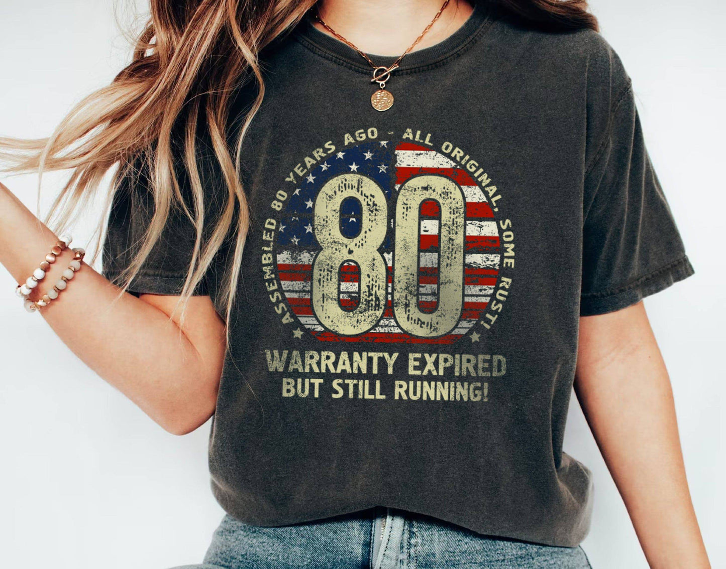 Born 80 Years Ago Shirt, 80th Birthday Gift, Turning 80 Sweatshirt, Patriotic T-Shirt for Him, for Men or Women 010