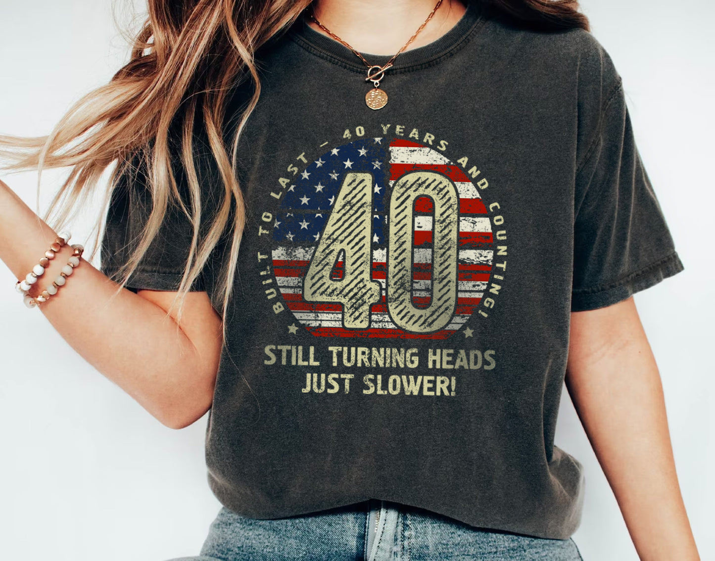 40th Birthday Gift T-Shirt for Husband or Wife, Turning 40 Years TShirt for Men or Women 012