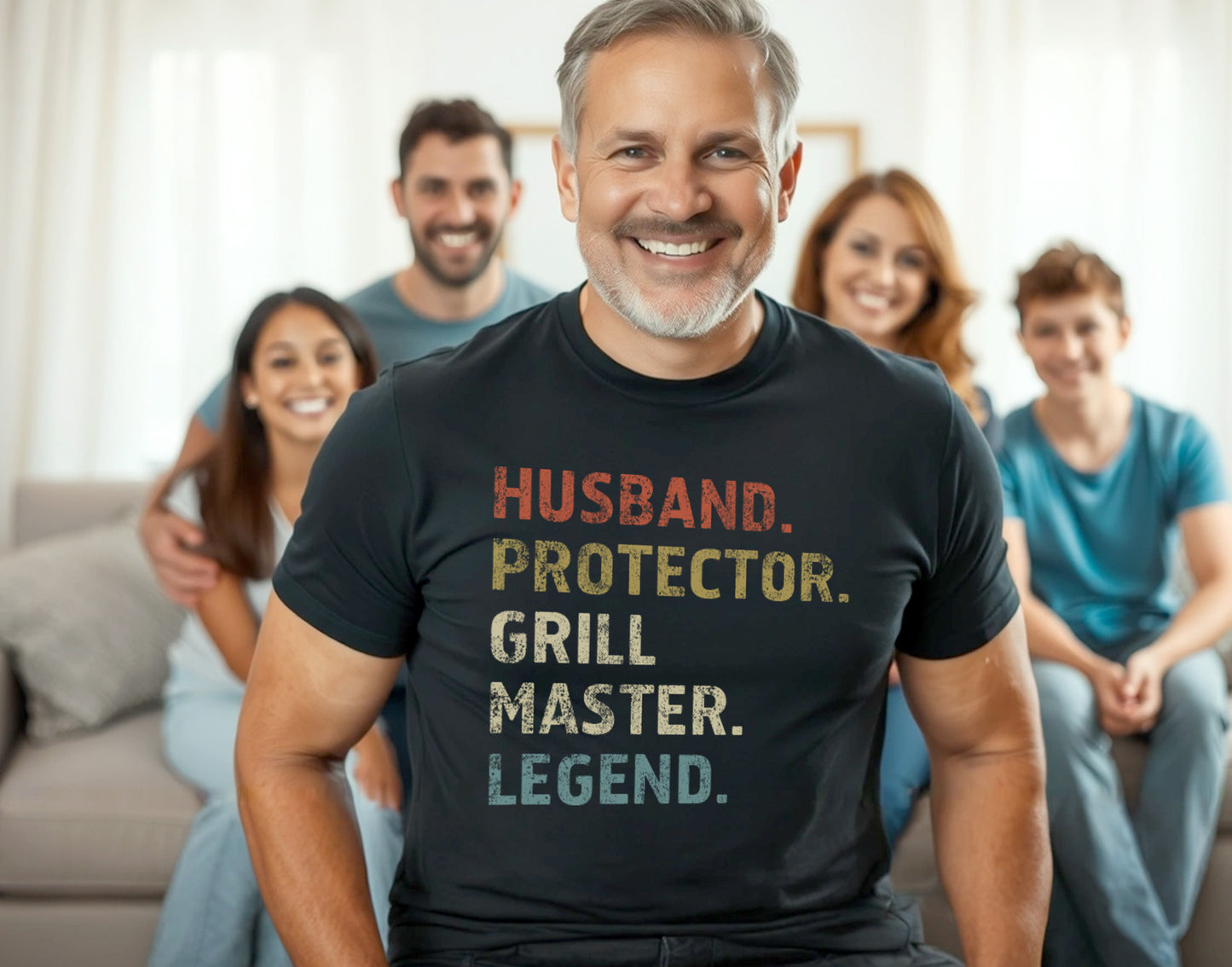 Husband, Protector, Grill Master, Legend – Funny BBQ Men’s Gift | Smoker T-Shirt for Him