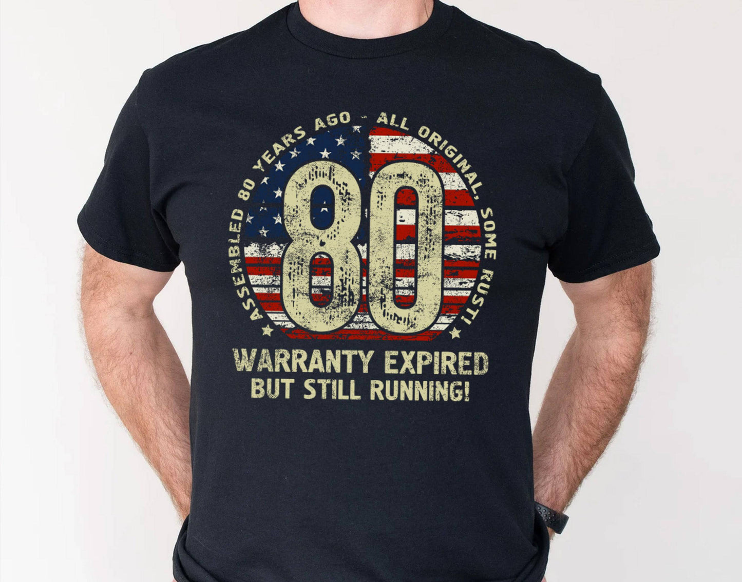 Born 80 Years Ago Shirt, 80th Birthday Gift, Turning 80 Sweatshirt, Patriotic T-Shirt for Him, for Men or Women 010