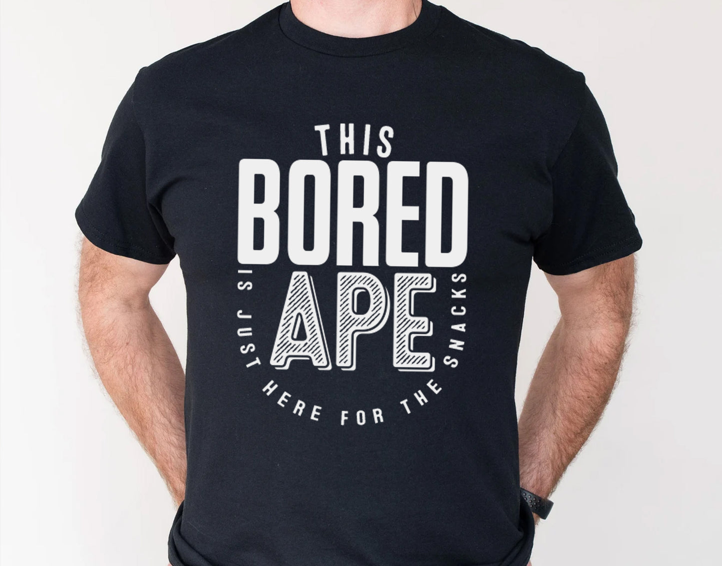 This Bored Ape Is Just Here for the Snacks T-Shirt – Sarcastic Saying Shirt, Humorous Ape T-Shirt, Crypto Lover Gift