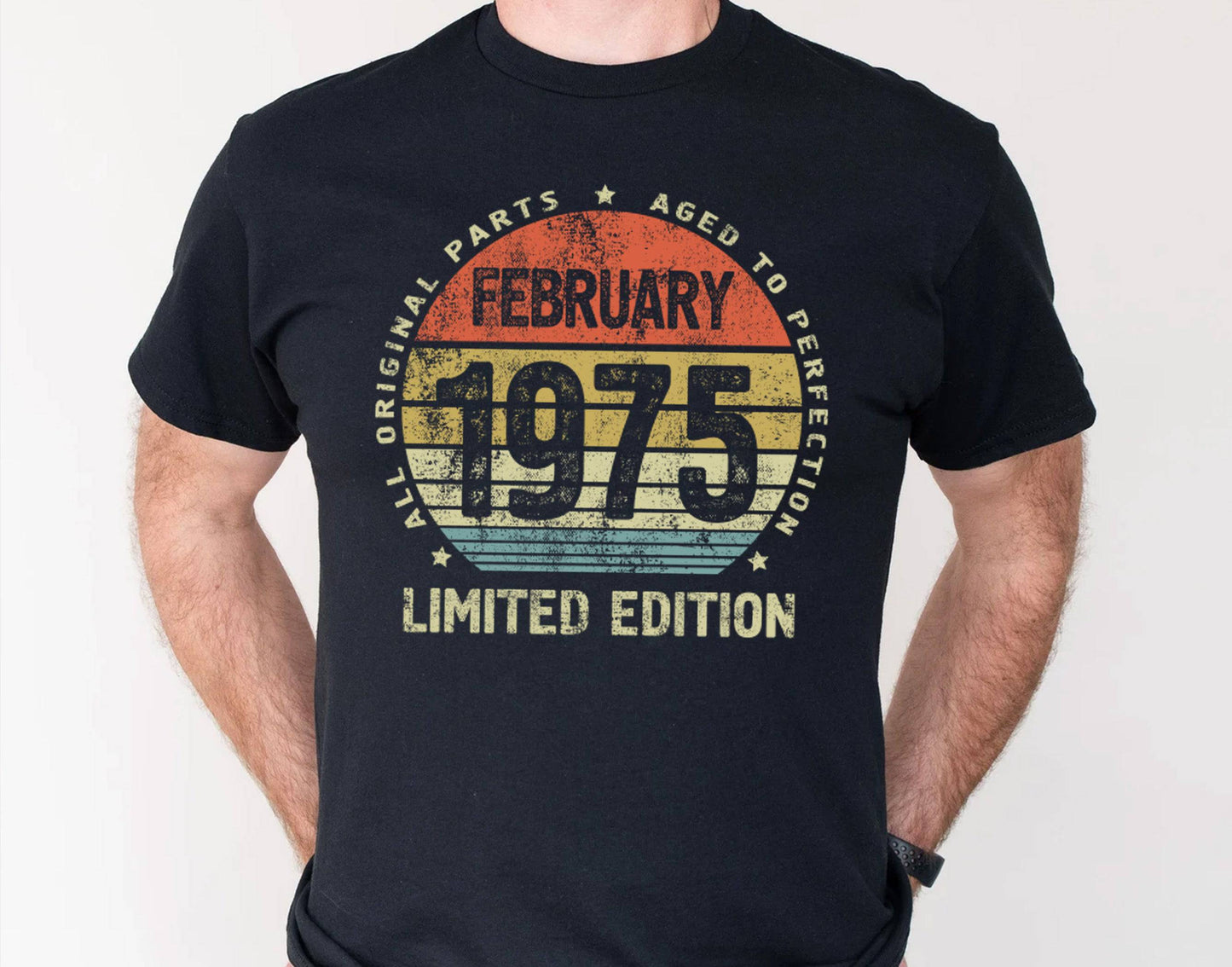 February 1975 birthday Gift shirt for Men or Women, Aged to Perfection