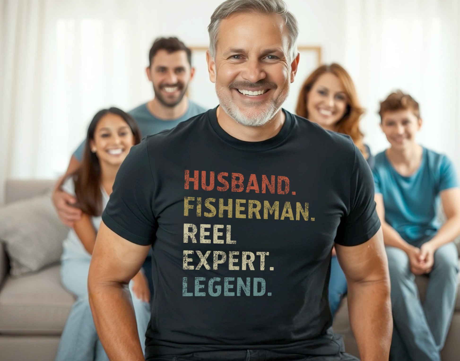 Husband. Fisherman. Reel Expert. Legend. – Funny Fishing T-Shirt for Men | Gift for Fishermen | Angler Tee