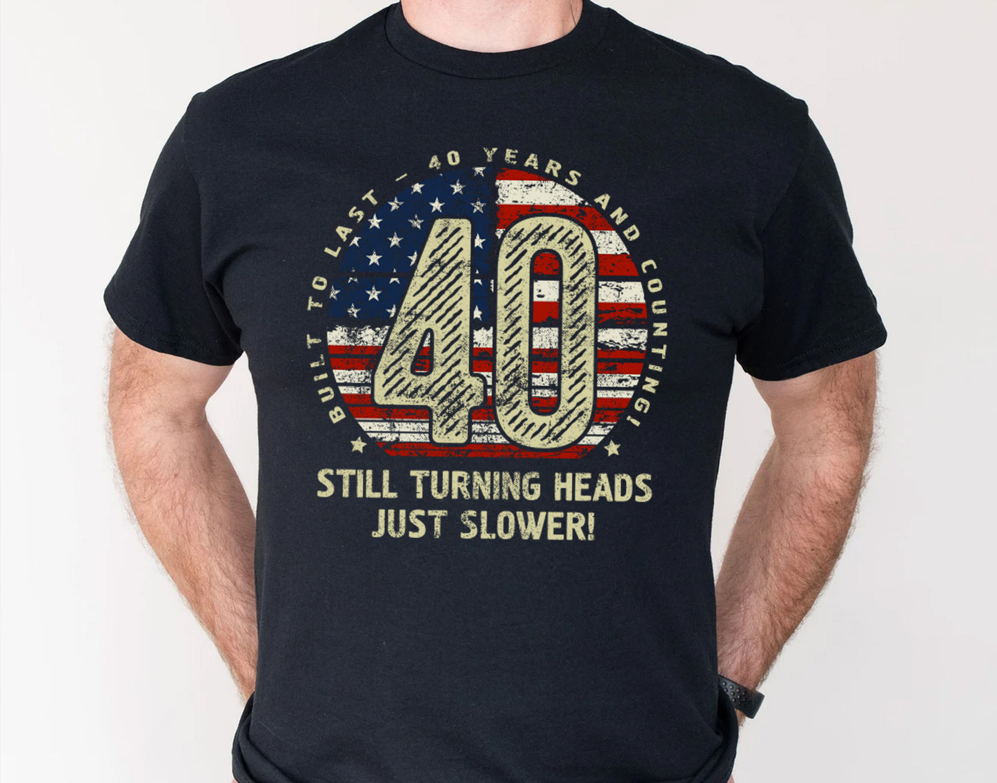 40th Birthday Gift T-Shirt for Husband or Wife, Turning 40 Years TShirt for Men or Women 012