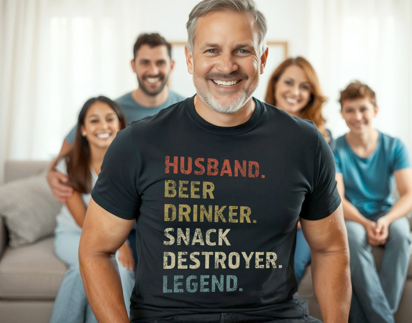 Husband. Beer Drinker. Snack Destroyer. Legend. Funny Drinking T-Shirt