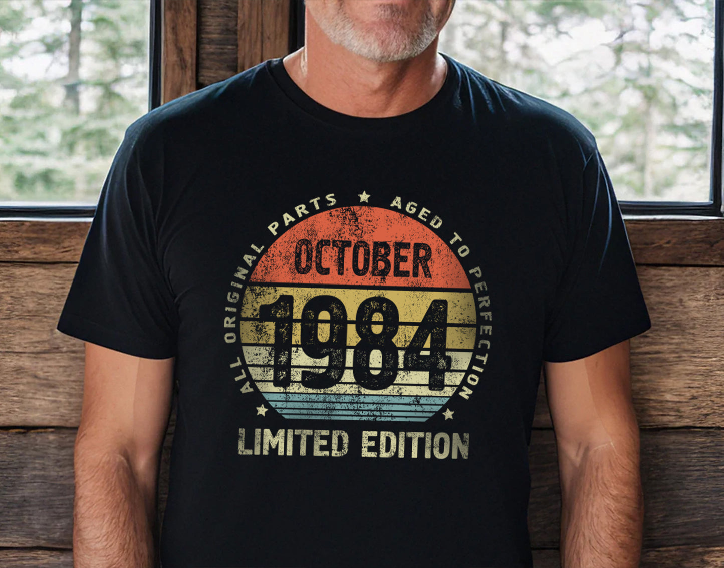 October 1984 birthday Gift t-shirt for Men or Women, Turning 40 Celebration Tee, Made in 1984 Party Shirt, All Original Parts Aged to Perfection