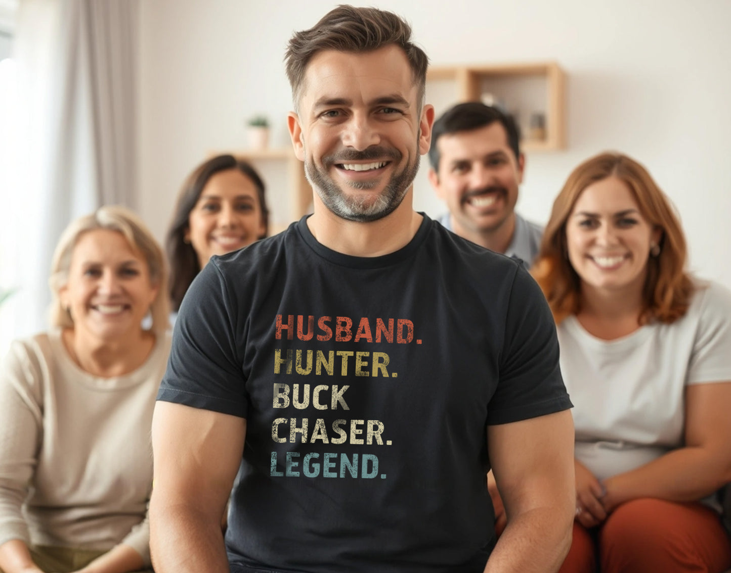 Husband. Hunter. Buck Chaser. Legend. Funny Hunting T-Shirt for Men