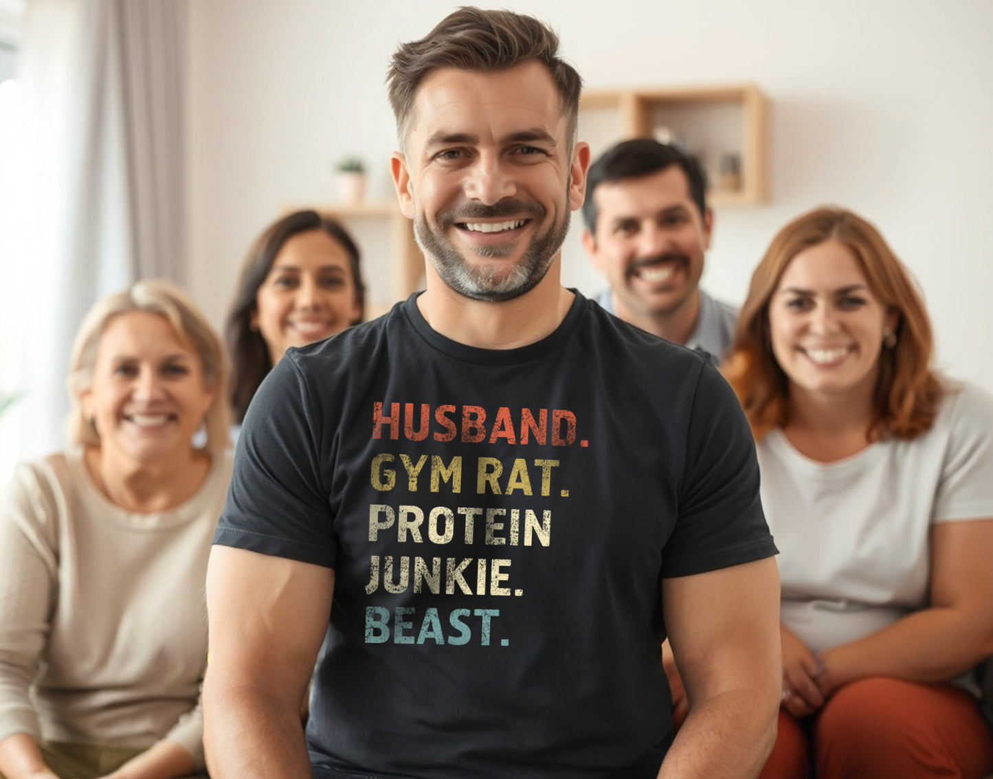 Husband. Gym Rat. Protein Junkie. Beast T-Shirt for Men, Gym Lover Gift