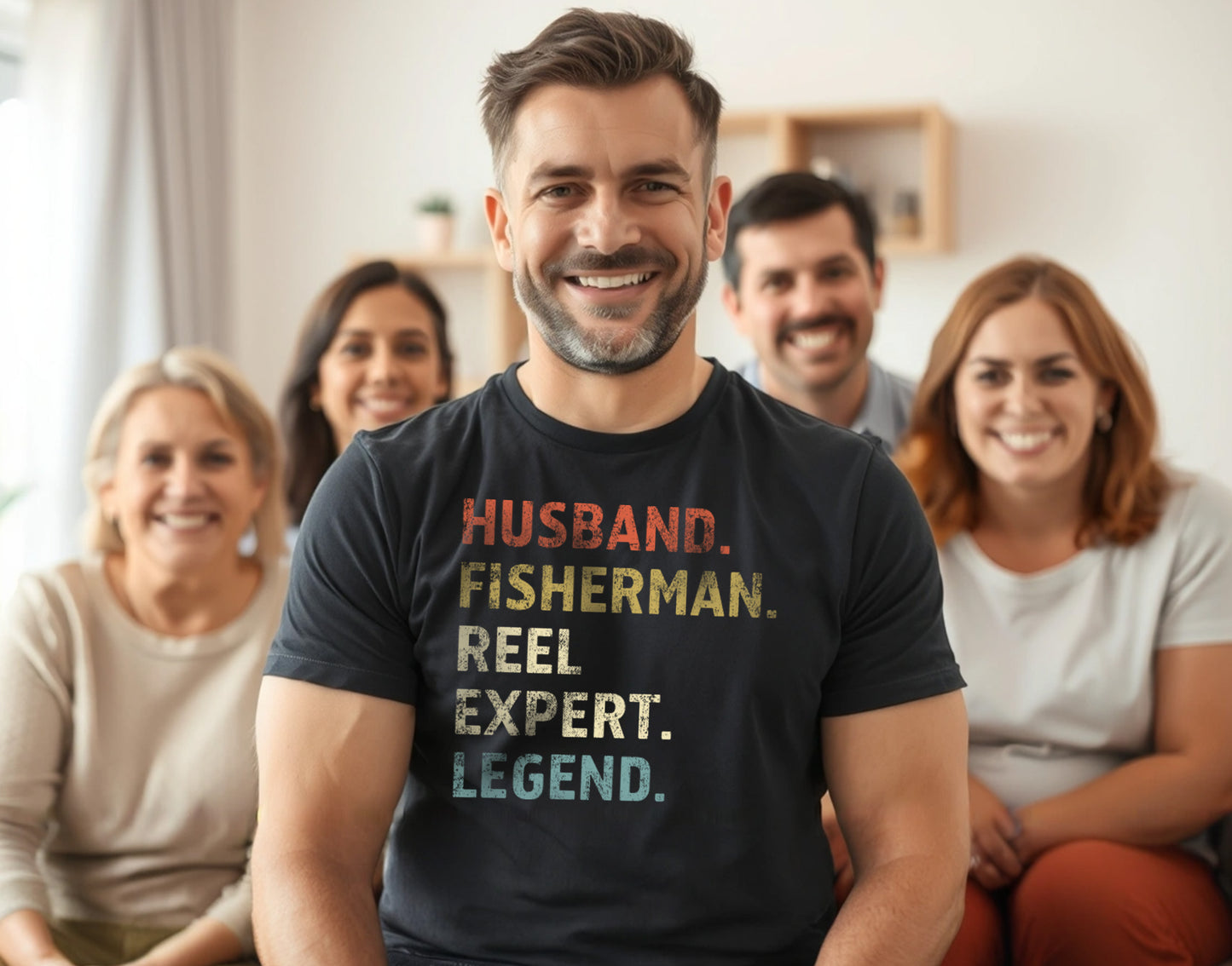 Husband. Fisherman. Reel Expert. Legend. – Funny Fishing T-Shirt for Men | Gift for Fishermen | Angler Tee