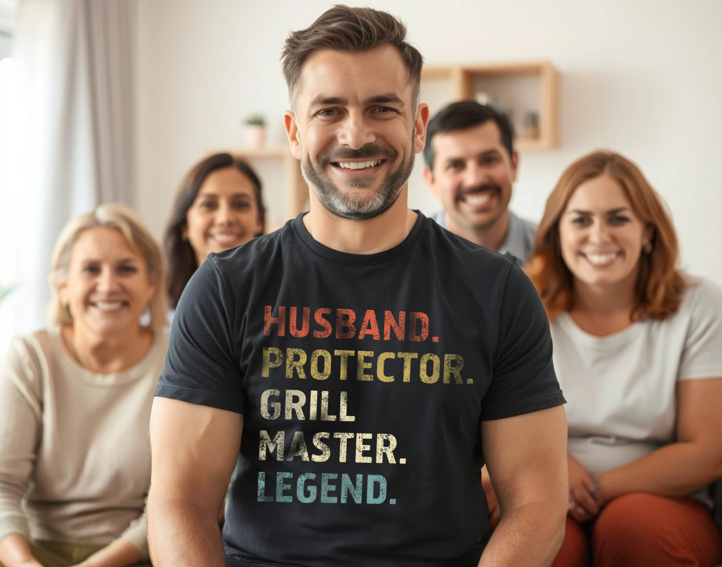 Husband, Protector, Grill Master, Legend – Funny BBQ Men’s Gift | Smoker T-Shirt for Him