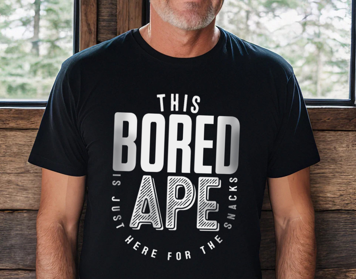 This Bored Ape Is Just Here for the Snacks T-Shirt – Sarcastic Saying Shirt, Humorous Ape T-Shirt, Crypto Lover Gift