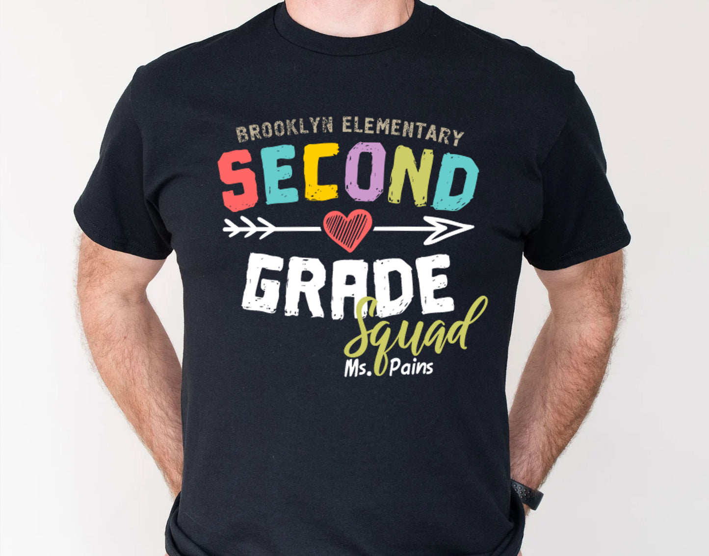 Personalized Second Grade Squad T-shirt - Teacher Crew Gift Shirt