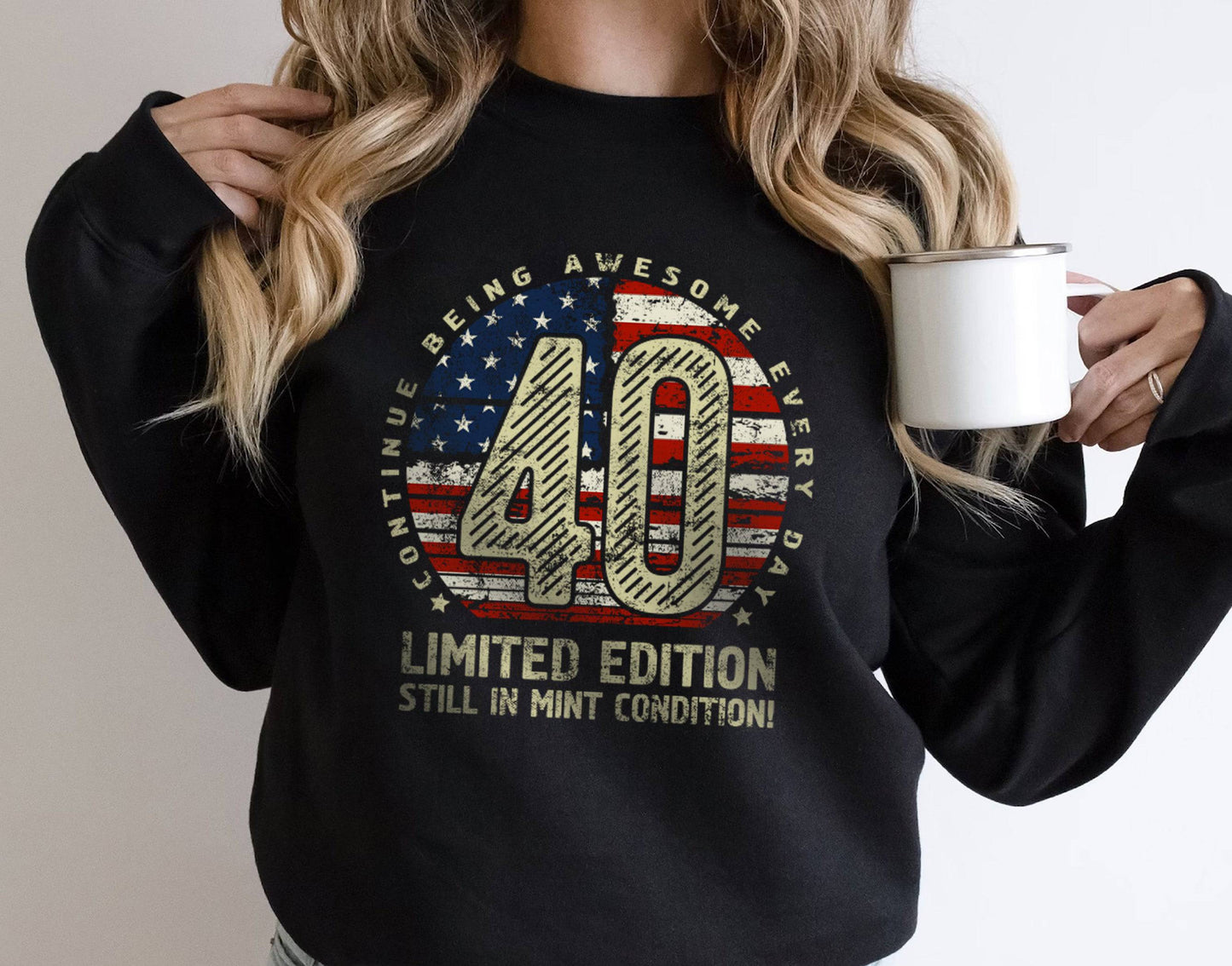 40th birthday gifts for men or women, 40 anniversary gift sweatshirt for wife or husband, sister or  brother 009