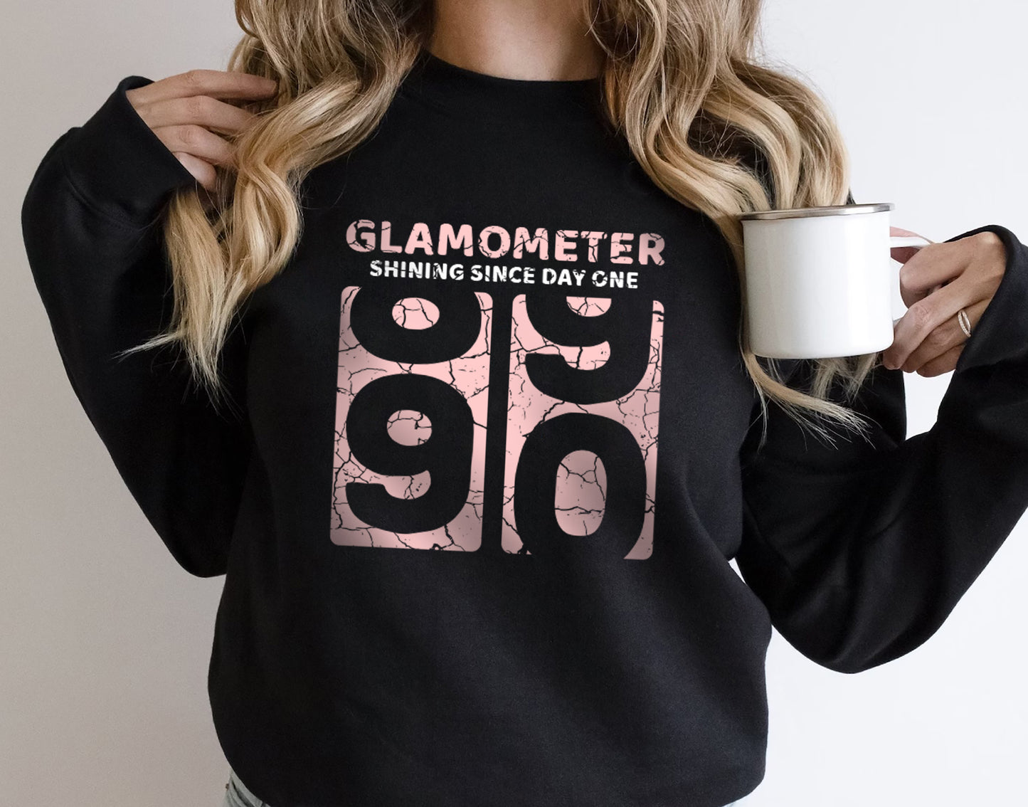 90th Birthday Gift Shirt for Women, Funny Glamometer 90 Sweatshirt