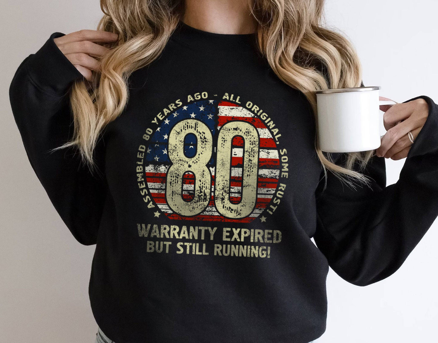 Born 80 Years Ago Shirt, 80th Birthday Gift, Turning 80 Sweatshirt, Patriotic T-Shirt for Him, for Men or Women 010