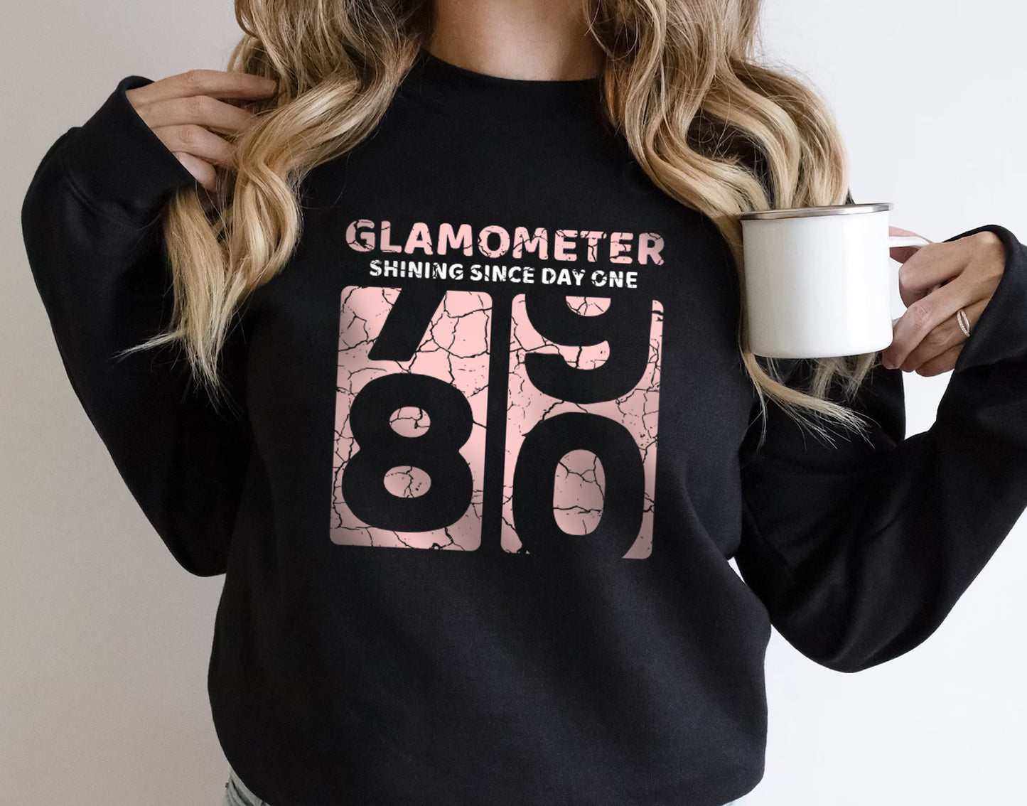 80th Birthday Gift Shirt for Women, Funny Glamometer 80 Sweatshirt