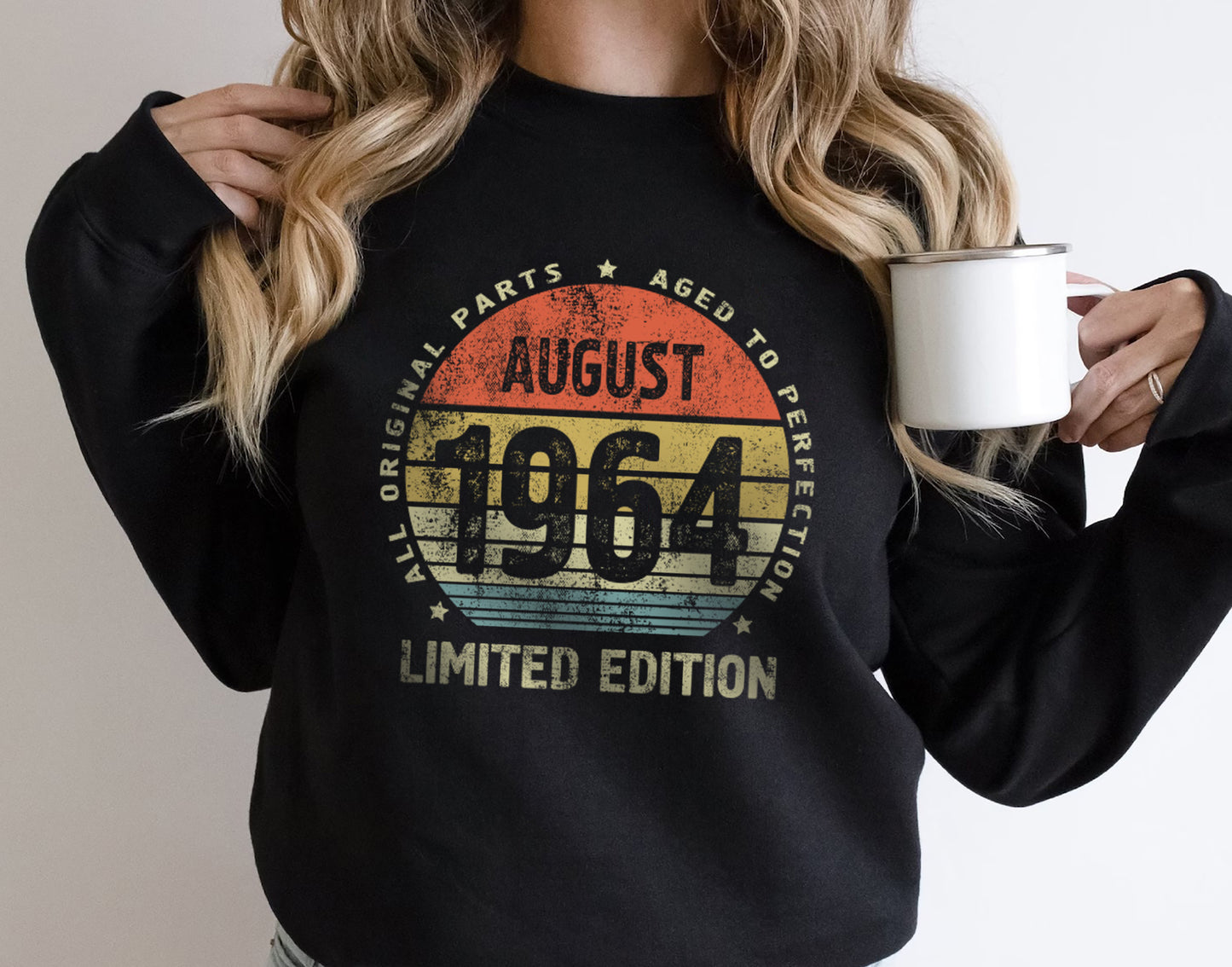 August 1964 birthday gift t-shirt, Born in August shirt, All Original Parts Aged to Perfection