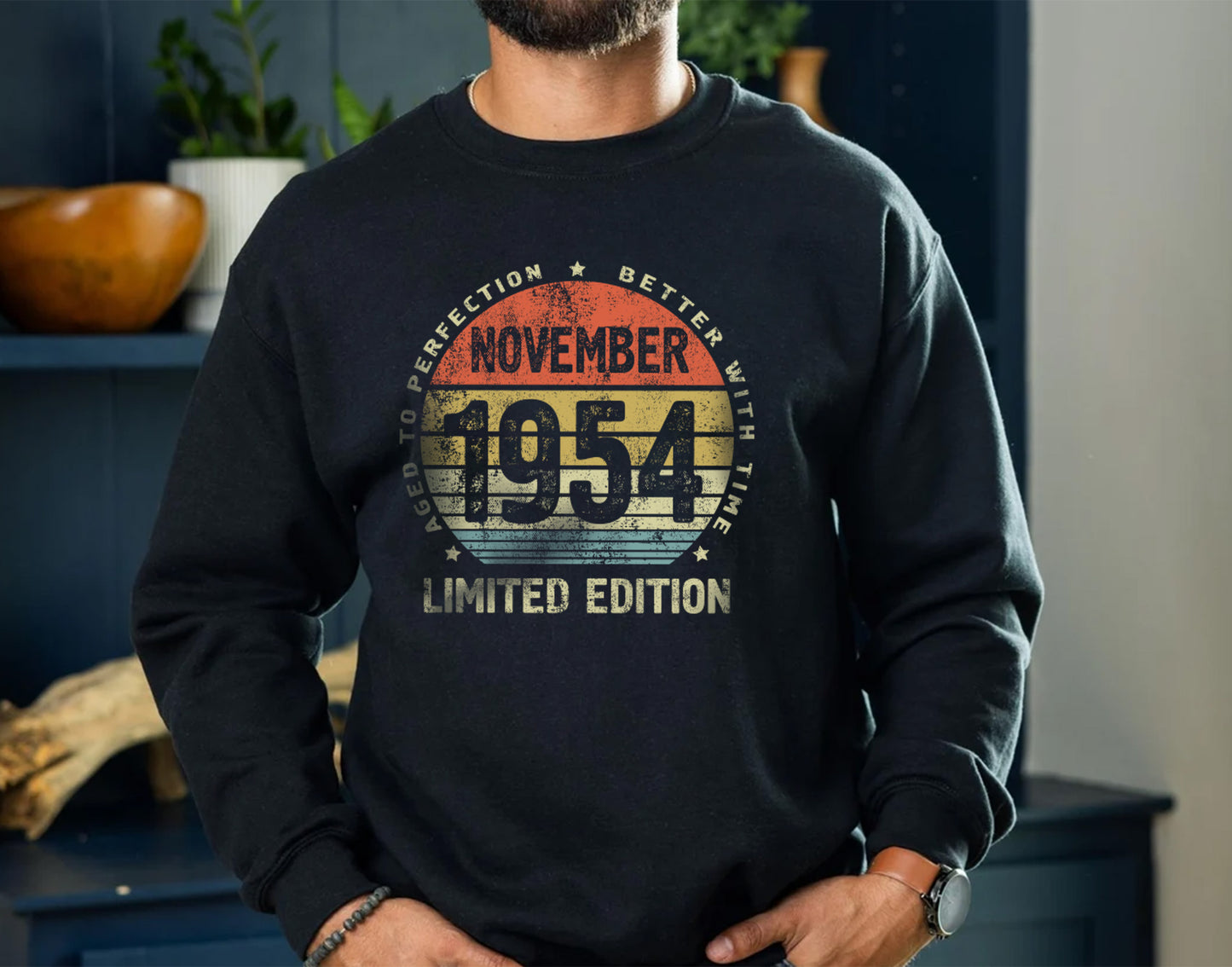 November 1954 Limited Edition T-Shirt, Retro Birthday Gift, Aged to Perfection Better with Time