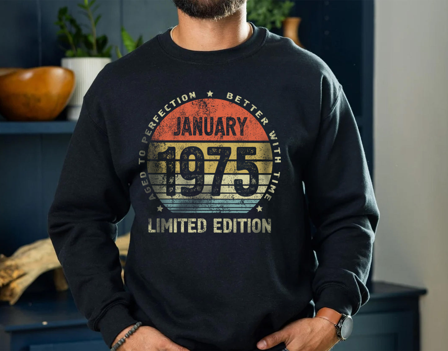 January 1975 birthday Gift t-shirt for Men or Women, 50 Anniversary Tee, Made in 1975 Party Shirt, Better with Time