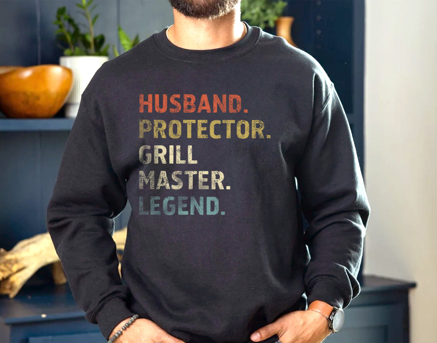 Husband, Protector, Grill Master, Legend – Funny BBQ Men’s Gift | Smoker T-Shirt for Him