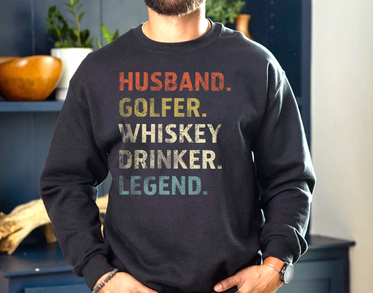 Husband. Golfer. Whiskey Drinker. Legend. T-Shirt for Men, Gift for Golfers