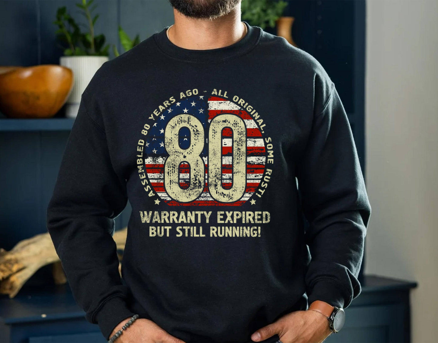 Born 80 Years Ago Shirt, 80th Birthday Gift, Turning 80 Sweatshirt, Patriotic T-Shirt for Him, for Men or Women 010