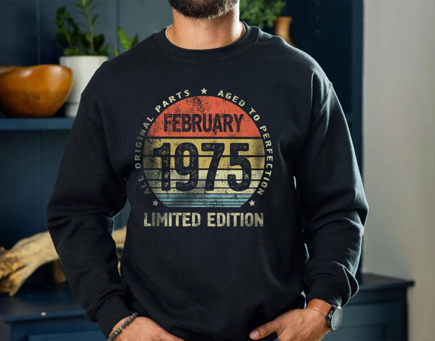 February 1975 birthday Gift shirt for Men or Women, Aged to Perfection