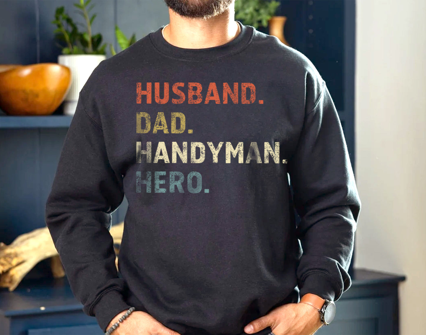 Husband. Dad. Handyman. Hero. T-Shirt for Men, Gift for Dads and Husbands Who Love Tools