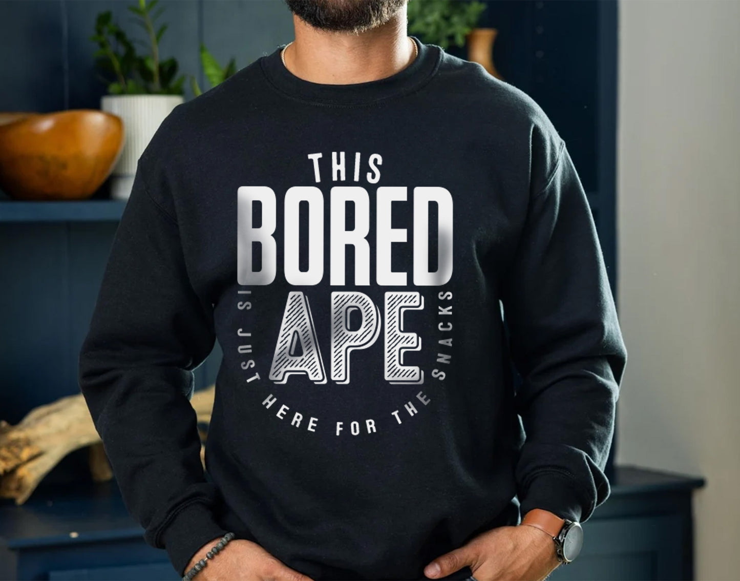 This Bored Ape Is Just Here for the Snacks T-Shirt – Sarcastic Saying Shirt, Humorous Ape T-Shirt, Crypto Lover Gift